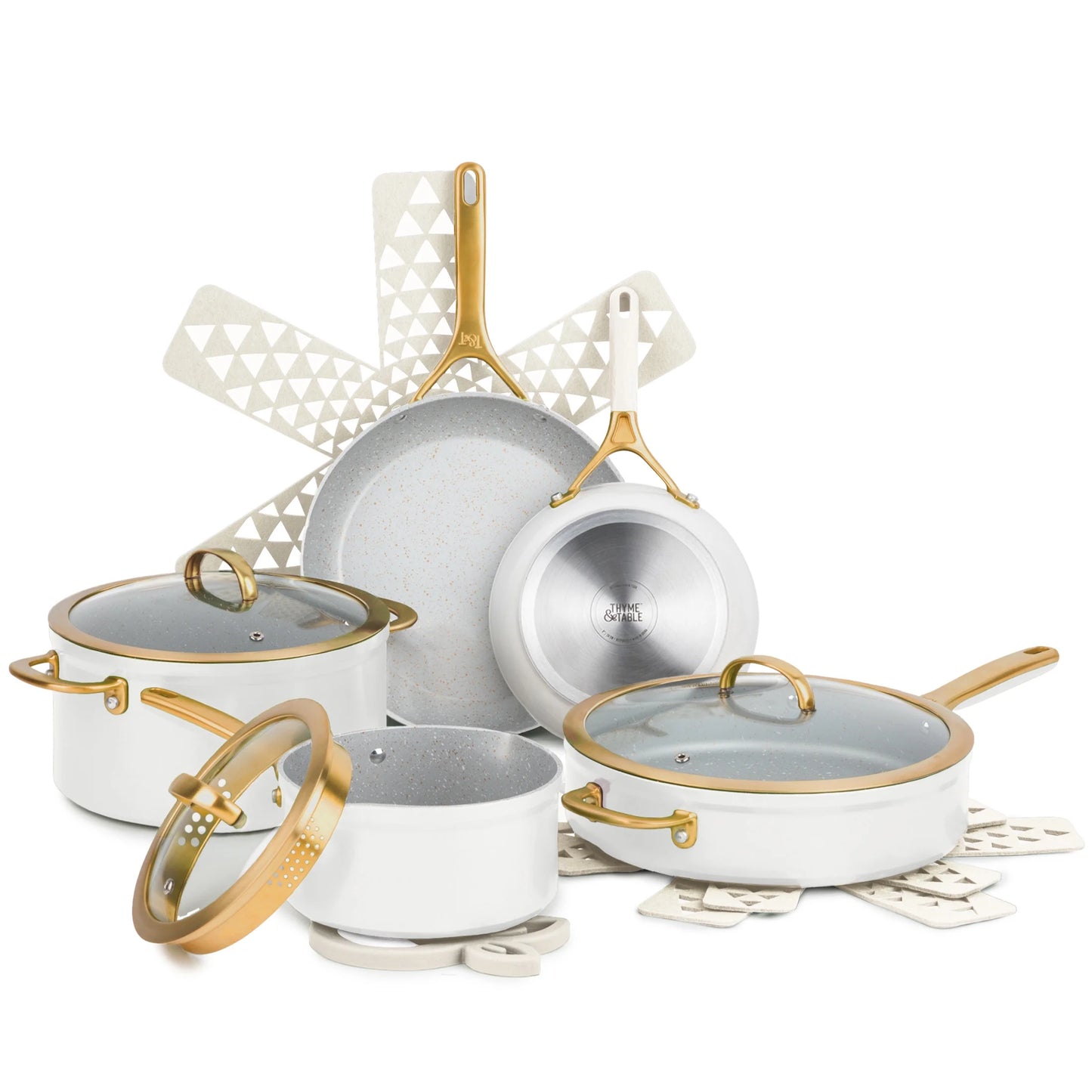 Thyme & Table Supreme Cookware Set - Cream