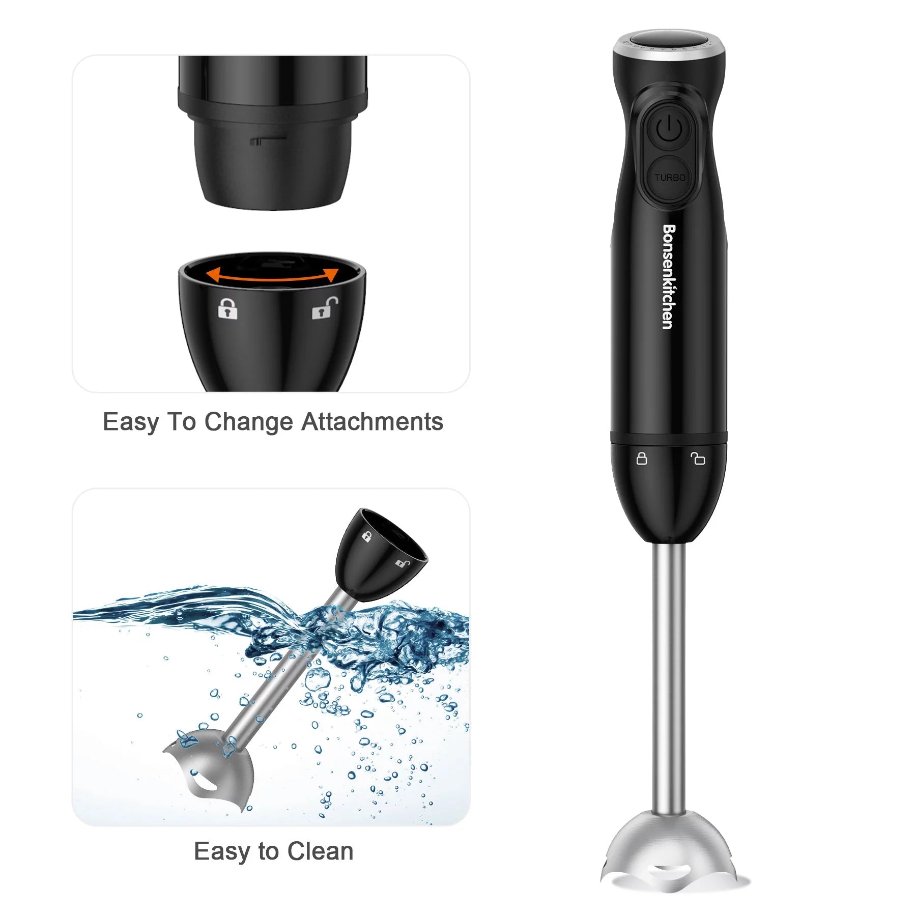 Bonsenkitchen Immersion Blender 